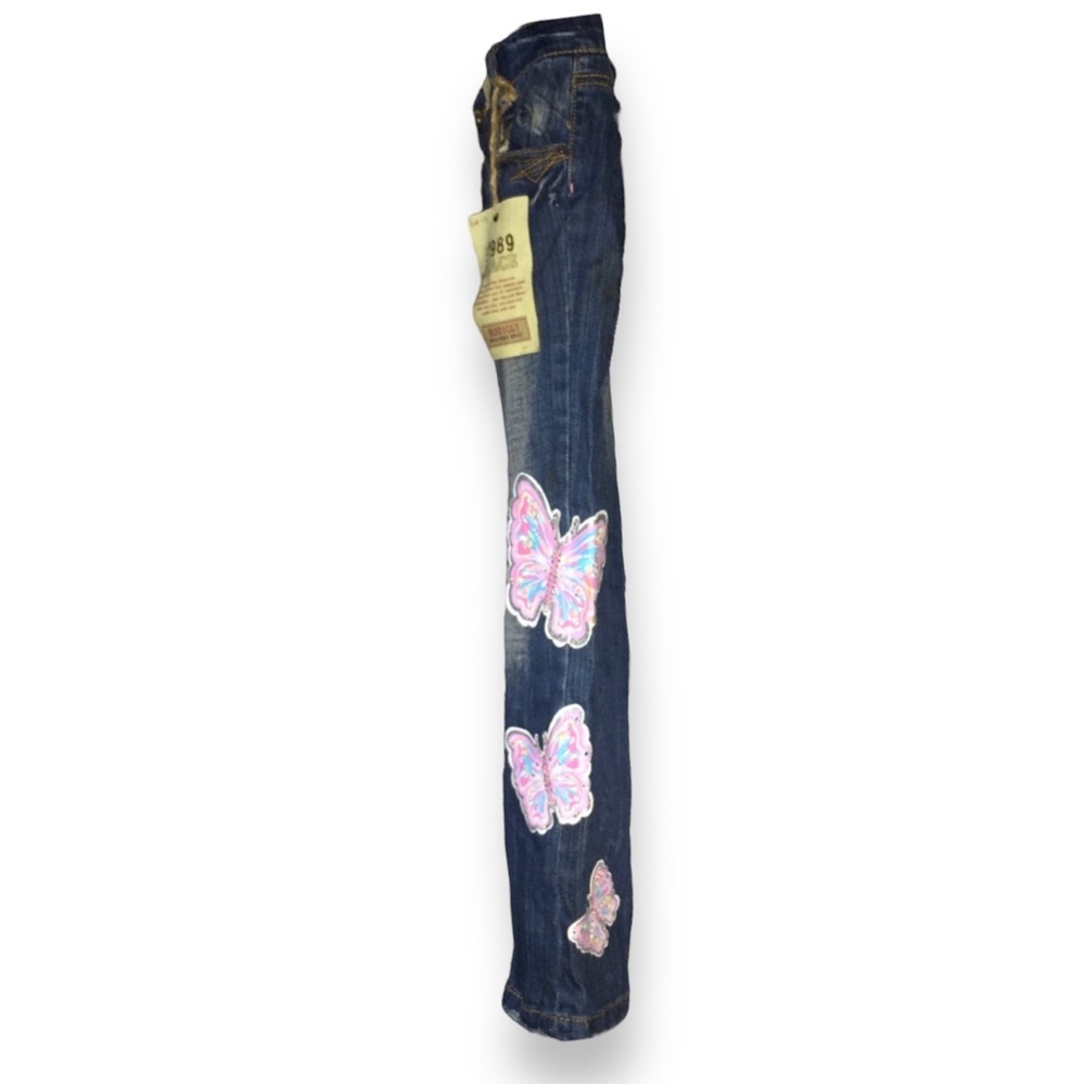 Children’s Place Bootleg Butterfly Jeweled Jeans NWT Size 6 Denim - Picture 4 of 14